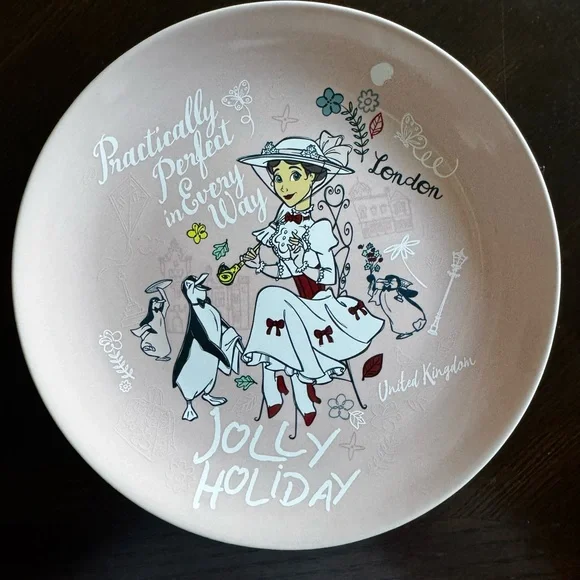 Disney Pink Decorative Mary Poppins Plate - Picture 1 of 2